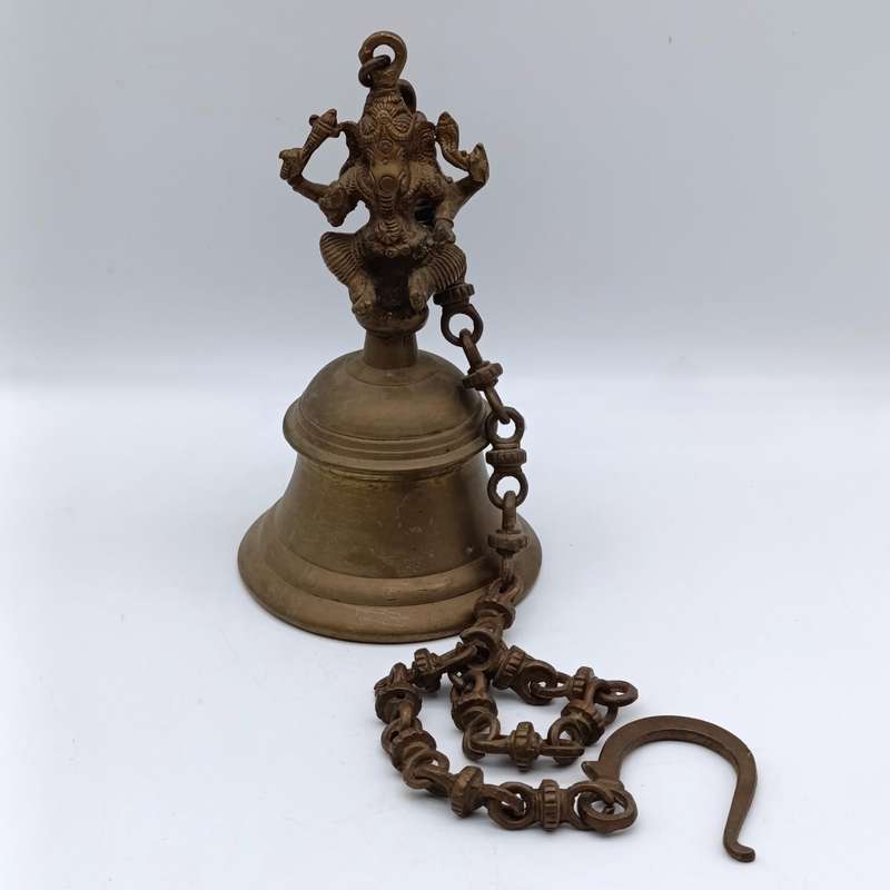 Vintage brass Tibetan Buddhist temple bell