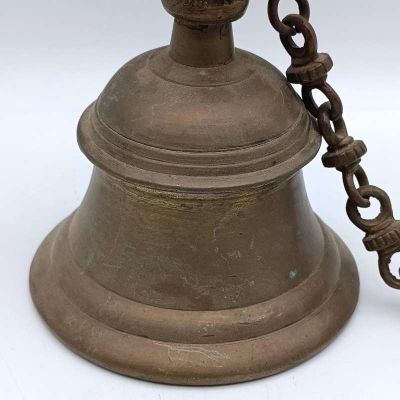 Vintage brass Tibetan Buddhist temple bell