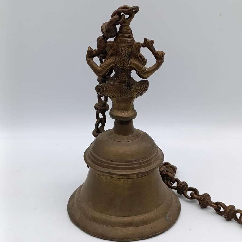 Vintage brass Tibetan Buddhist temple bell