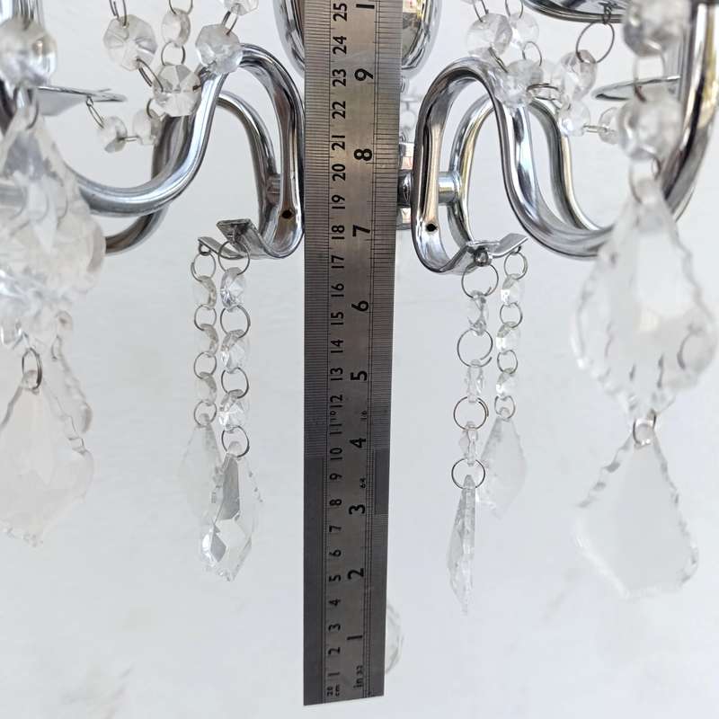 White metal Crystal decorated 5 arm chandelier