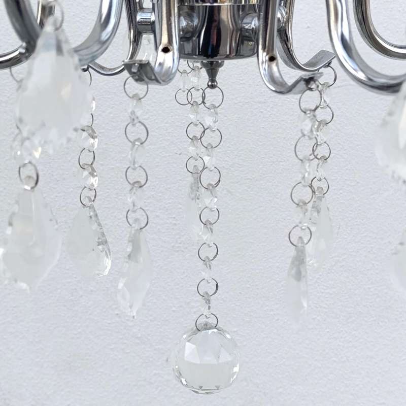 White metal Crystal decorated 5 arm chandelier