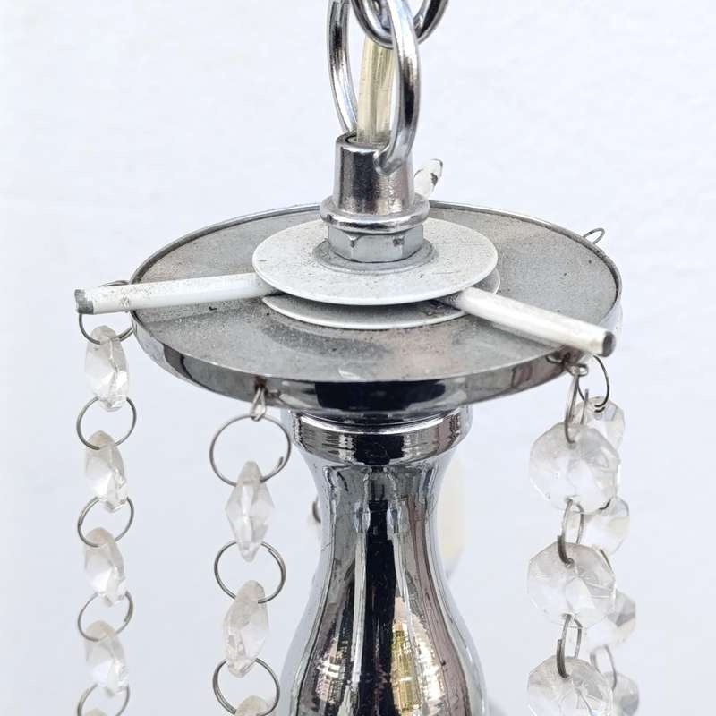 White metal Crystal decorated 5 arm chandelier
