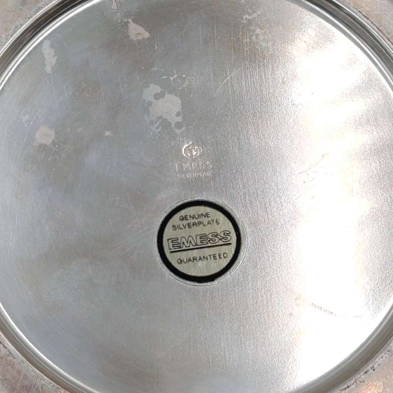 Vintage silverplated serving bowl with Pyrex glass inner and lid
