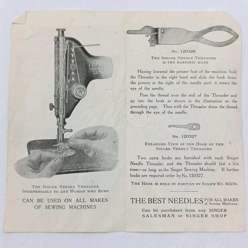 Vintage The Singer Needle Threader in original packaging - for size 9 needle
