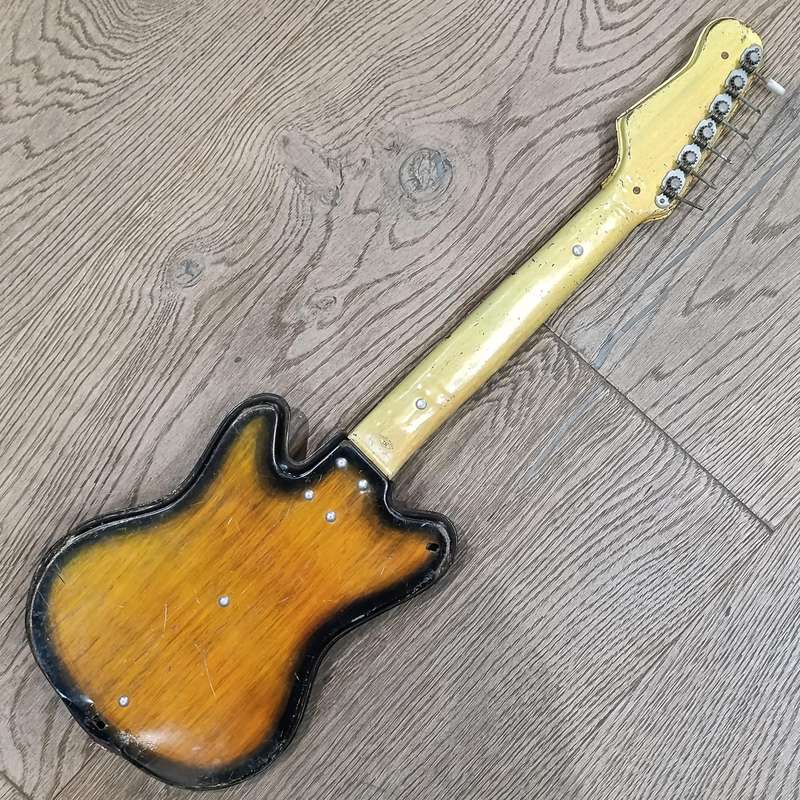 Vintage Japanese tin plate toy guitar - need some TLC