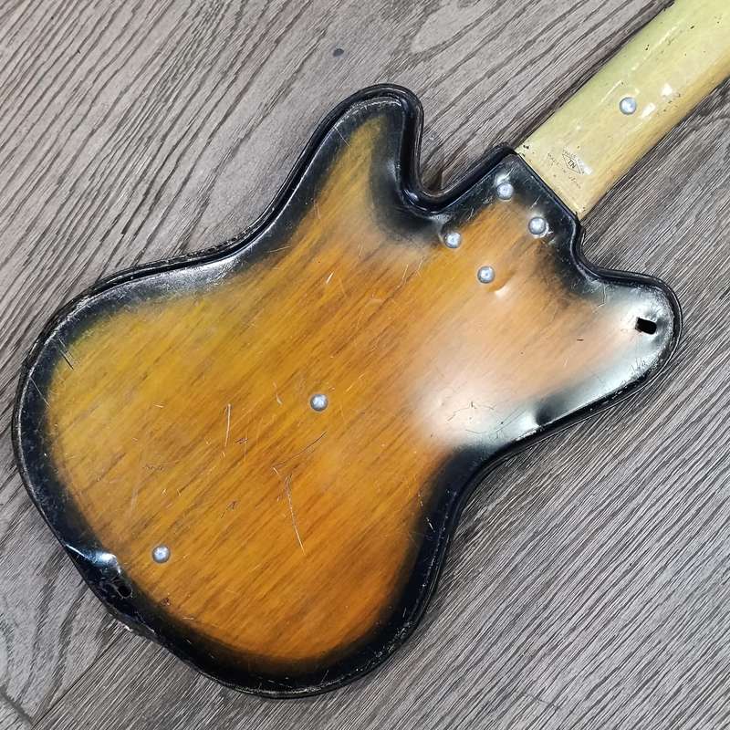Vintage Japanese tin plate toy guitar - need some TLC