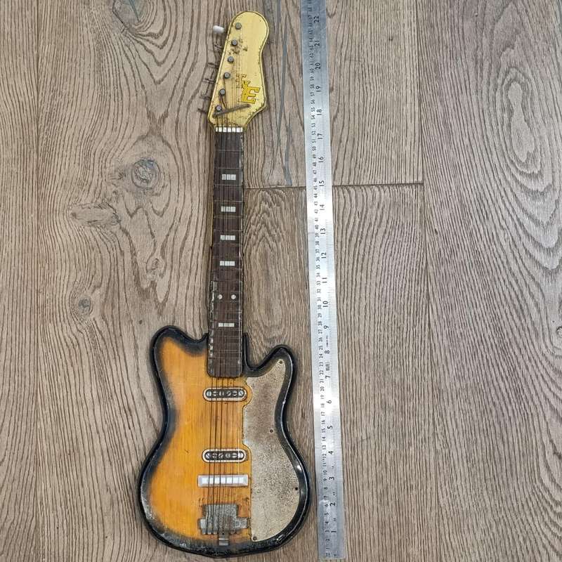 Vintage Japanese tin plate toy guitar - need some TLC