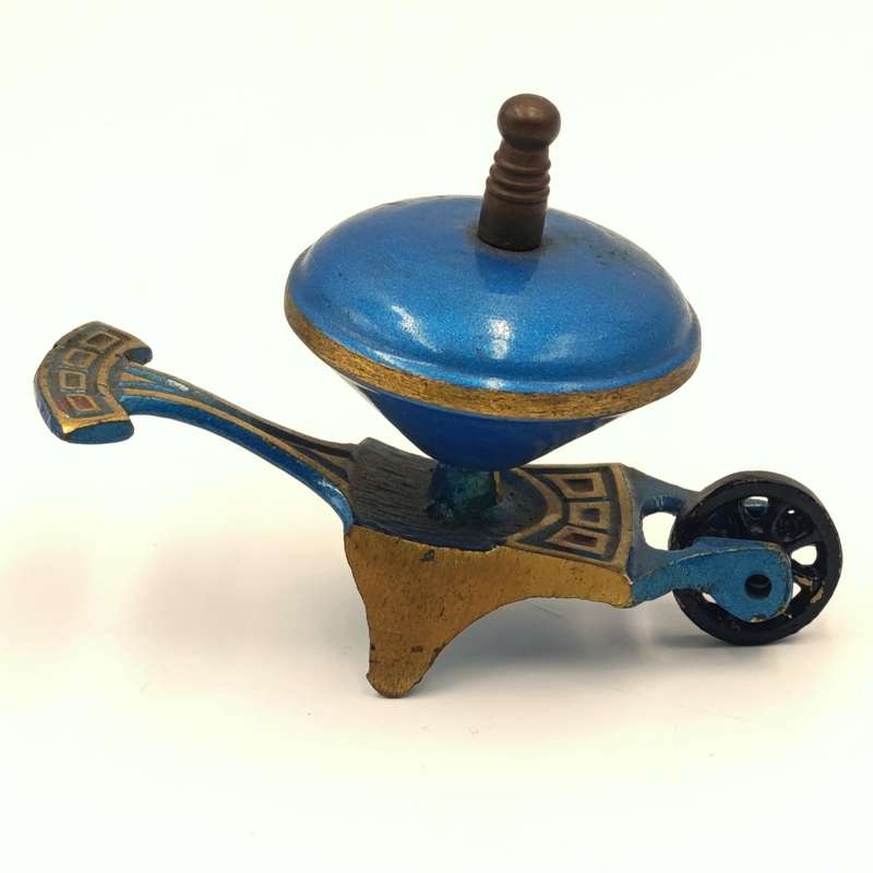 Vintage miniature Israeli metal and brass wheelbarrow ornament