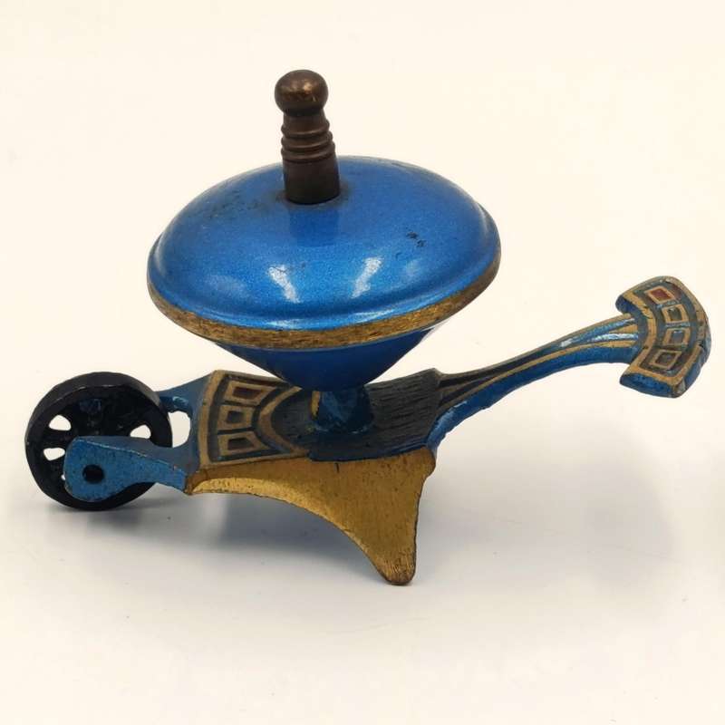 Vintage miniature Israeli metal and brass wheelbarrow ornament