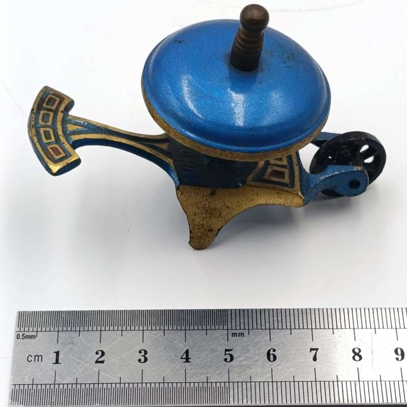 Vintage miniature Israeli metal and brass wheelbarrow ornament