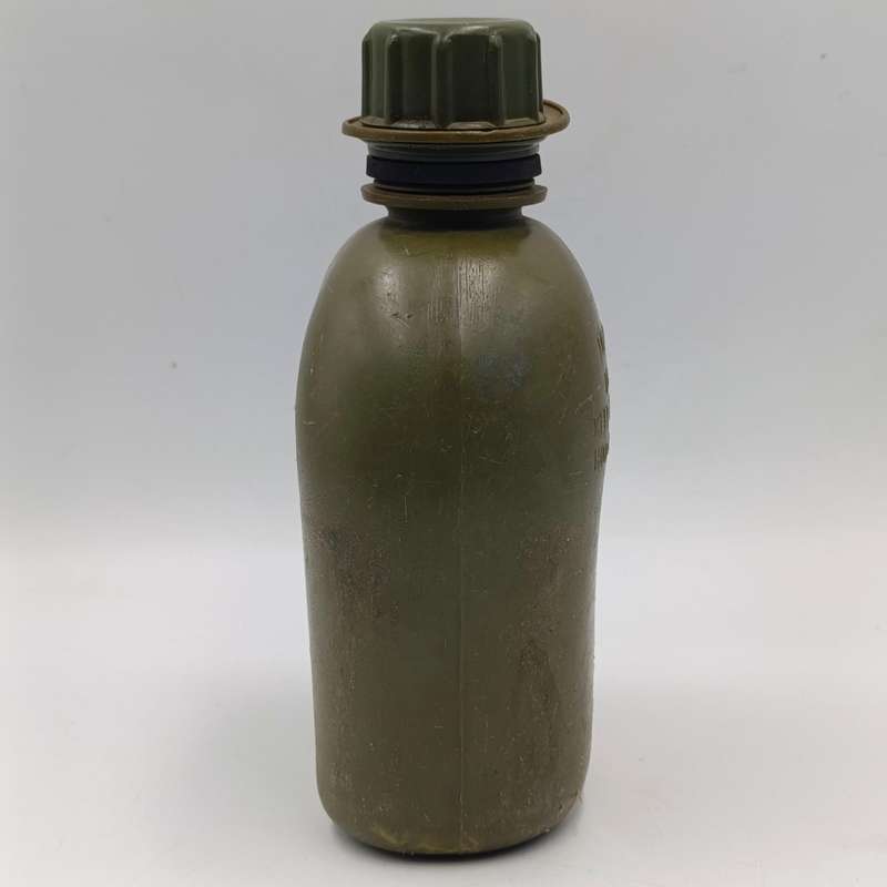 SADF water bottle with lid and firebucket in green material pouch and sling