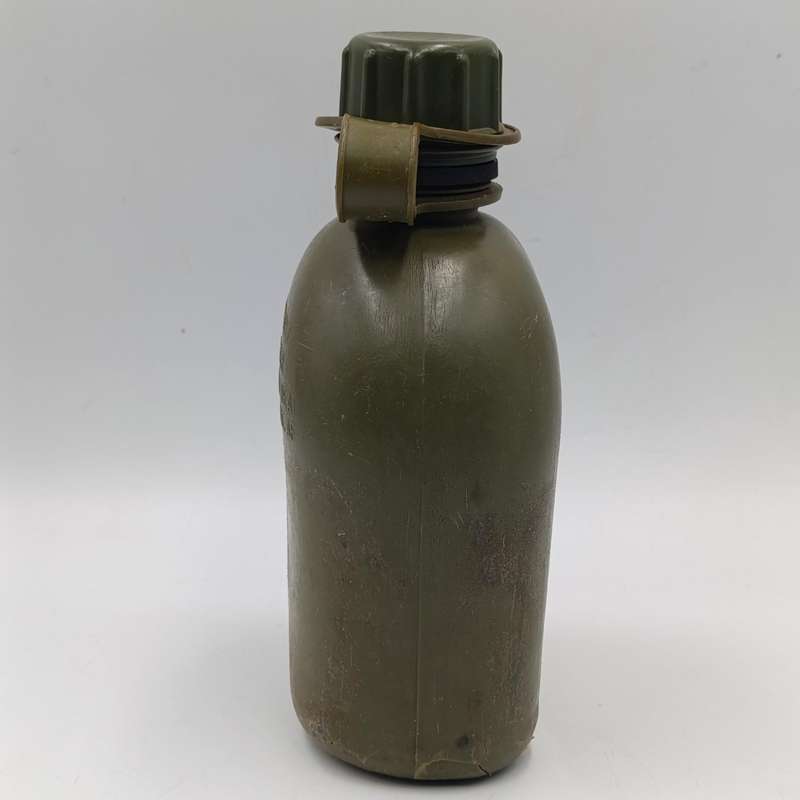 SADF water bottle with lid and firebucket in green material pouch and sling
