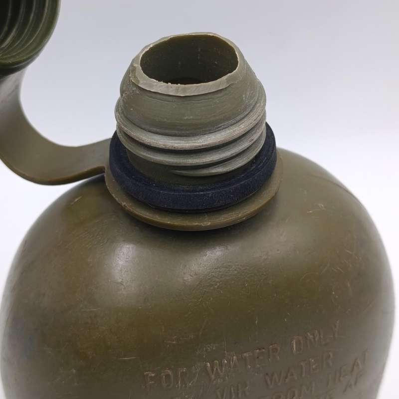 SADF water bottle with lid and firebucket in green material pouch and sling