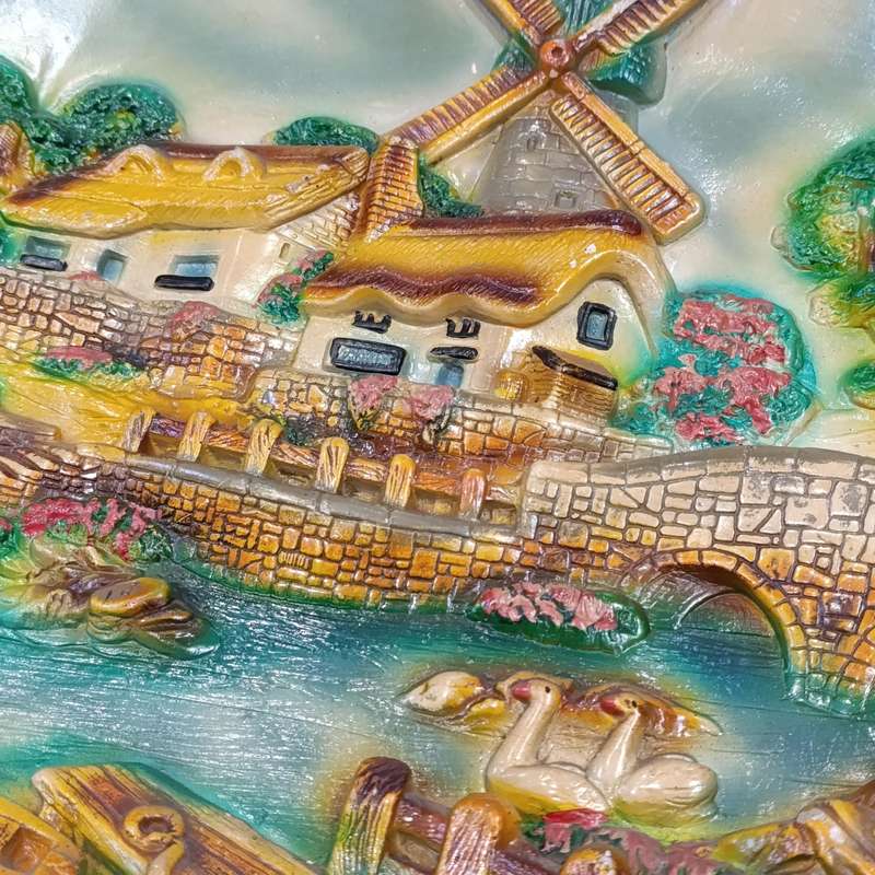 Vintage Dutch themed plaster wall plate