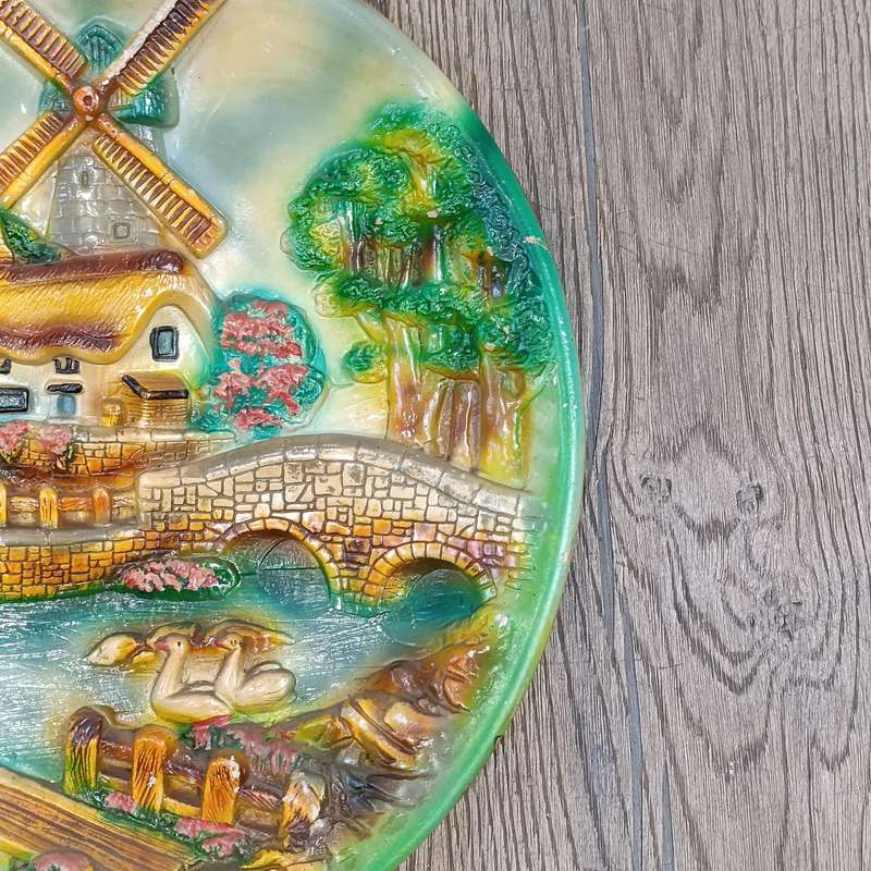 Vintage Dutch themed plaster wall plate