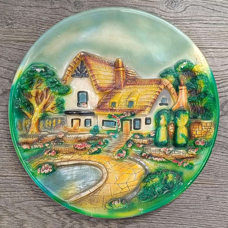 Vintage Dutch themed plaster wall plate