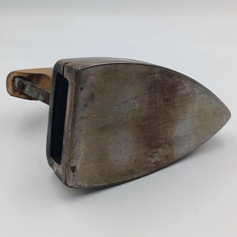 Vintage gas heated sad iron with heating stand