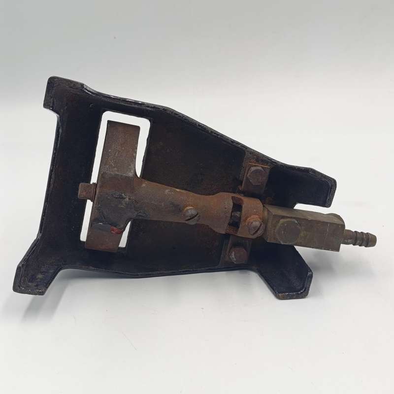 Vintage gas heated sad iron with heating stand