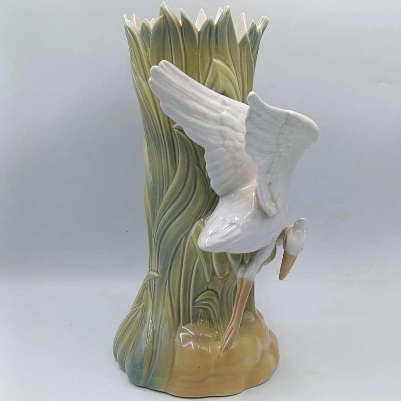Vintage Miquel Requena White Herons porcelain vase