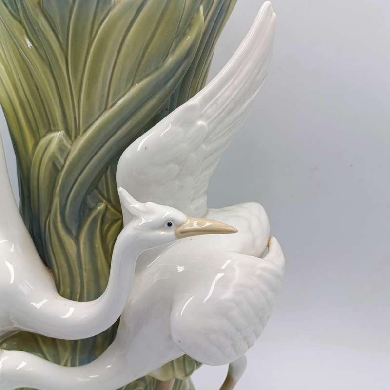 Vintage Miquel Requena White Herons porcelain vase