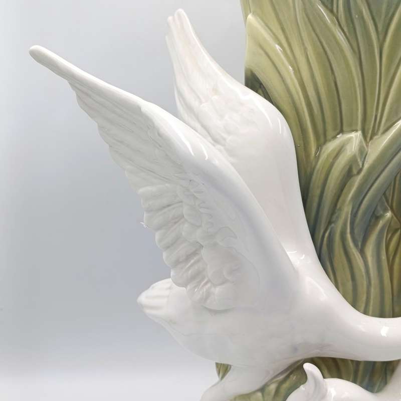 Vintage Miquel Requena White Herons porcelain vase
