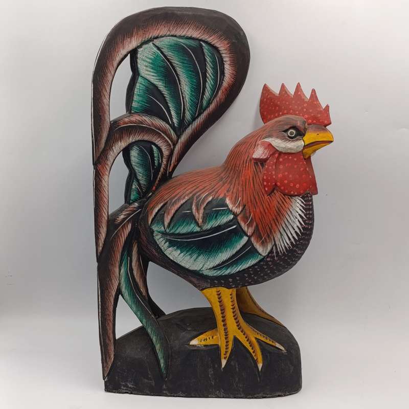 Beautiful wooden carved rooster