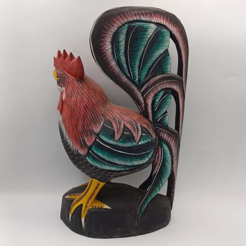 Beautiful wooden carved rooster