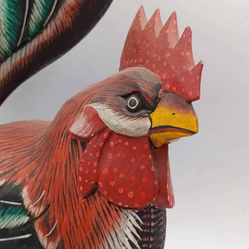 Beautiful wooden carved rooster
