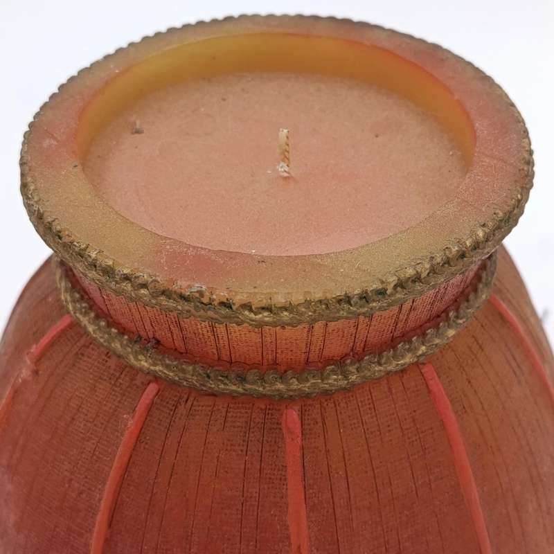 Pair of very unique resin candle holders with lamp-shade styled candles