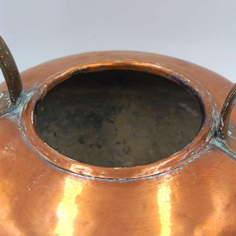 Large antique copper kettle