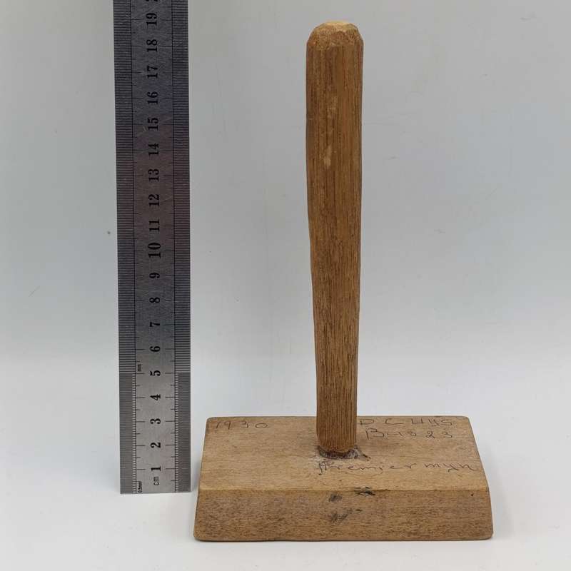 Antique wooden butter mould with press