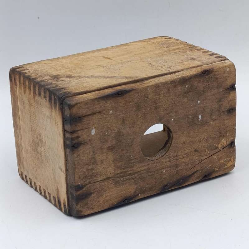 Antique wooden butter mould with press