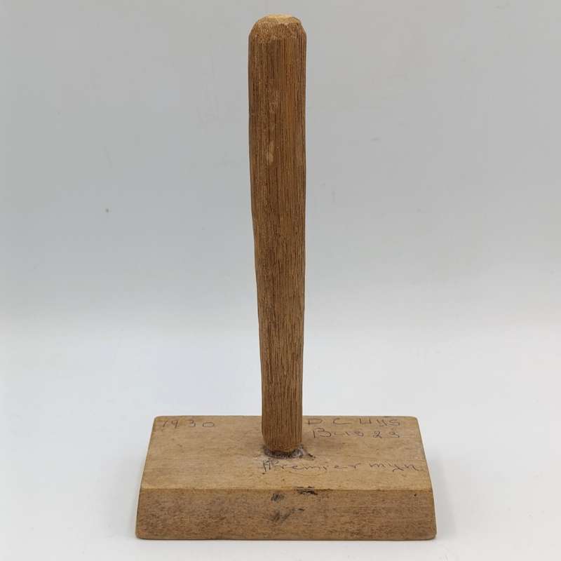 Antique wooden butter mould with press