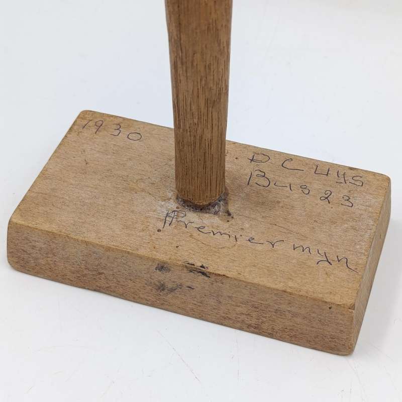 Antique wooden butter mould with press