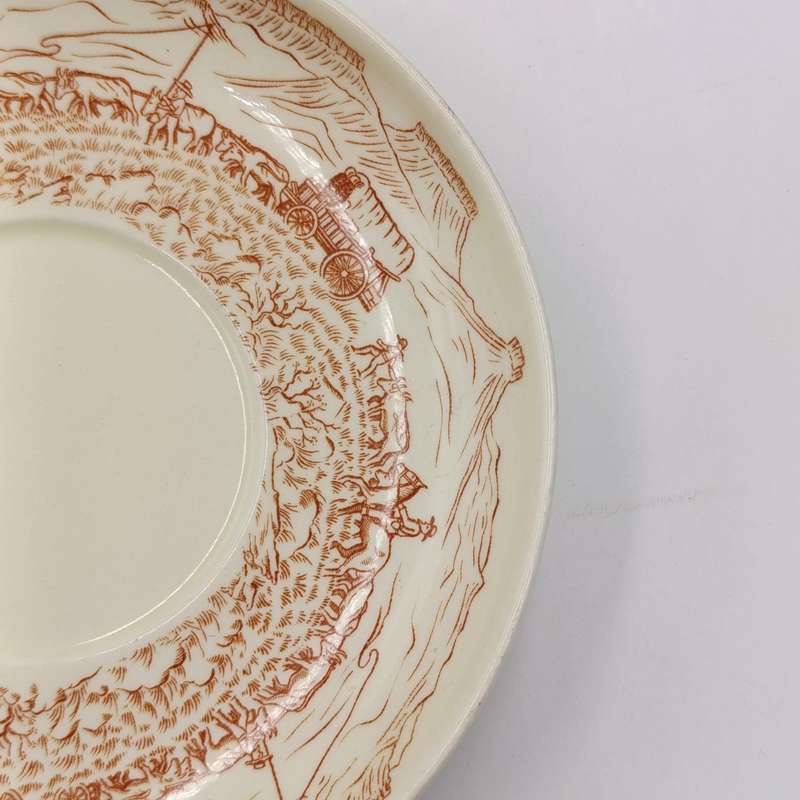 Vintage Voortrekker monument souvenir bowl and saucer - de Sphinx Maastricht - fine crack in bowl