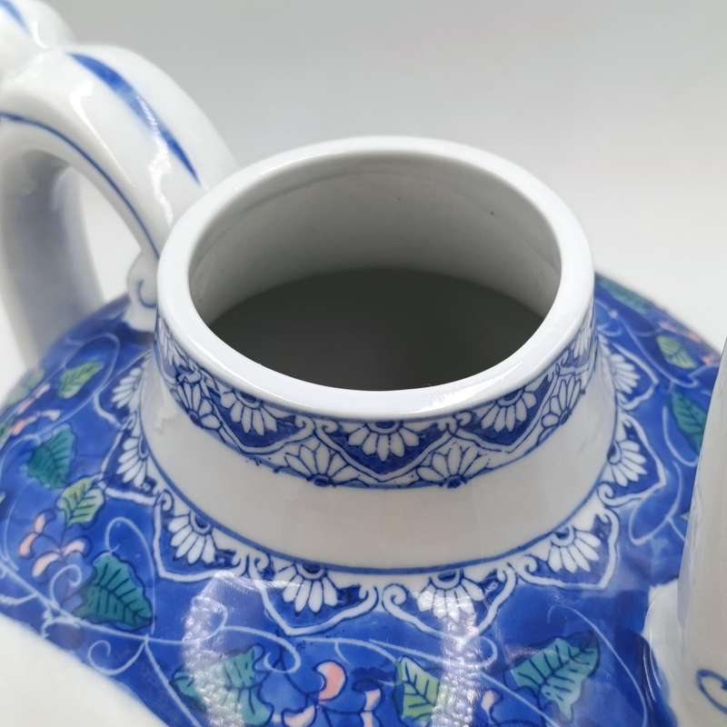 Vintage very large Chinese porcelain teapot with floral design