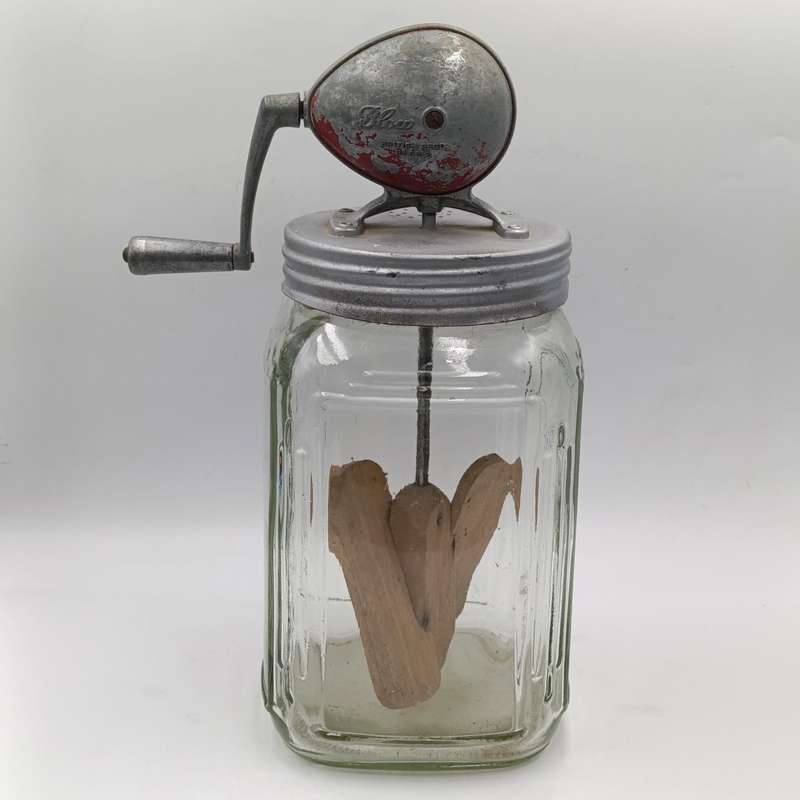 Antique Blow glass butter churn