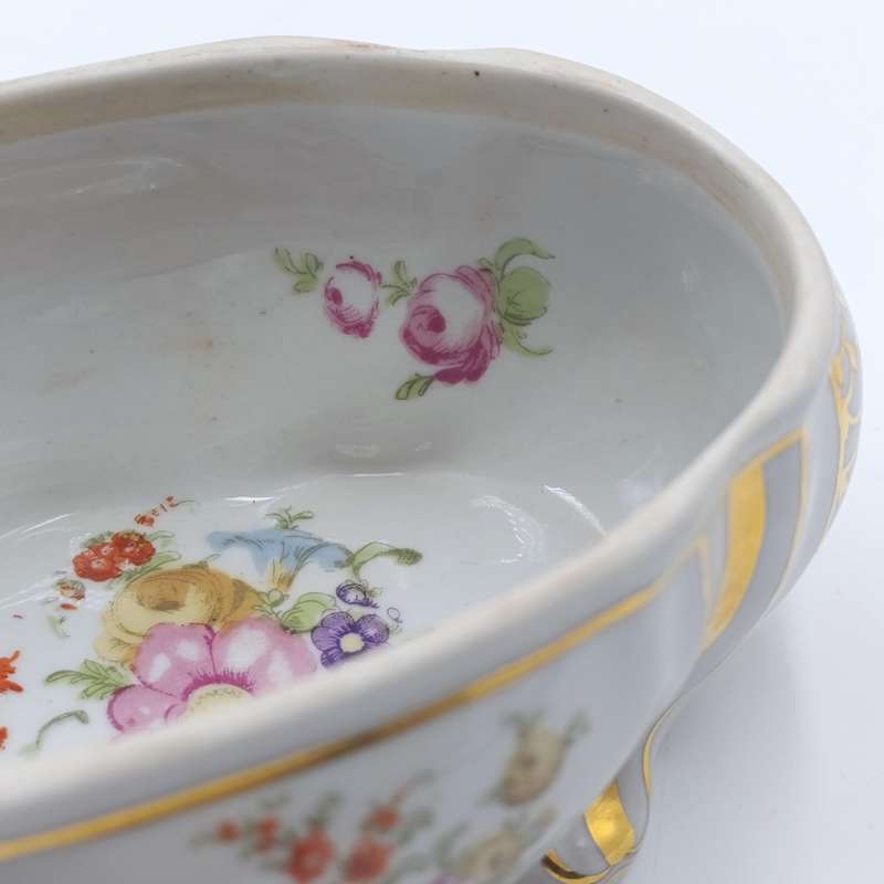 Antique German Ritzenhoff and Becker porcelain trinket bowl with figurines