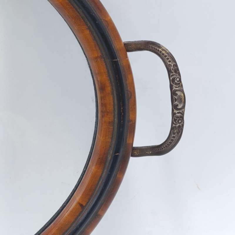 Antique oval tray with cutglass centre