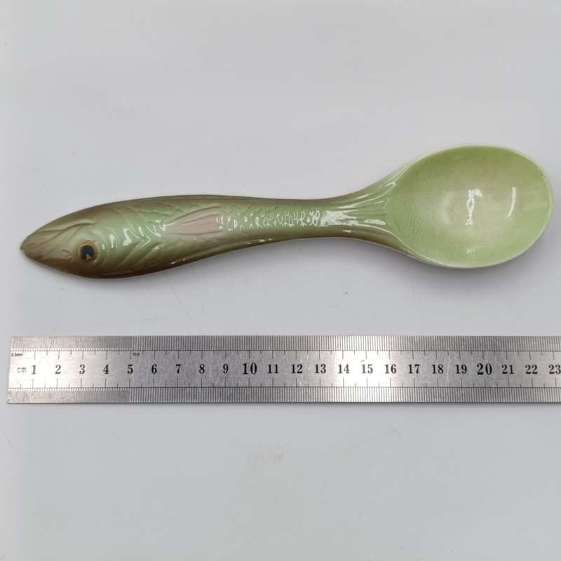 Vintage Shorter and Son porcelain fish plate with spoon