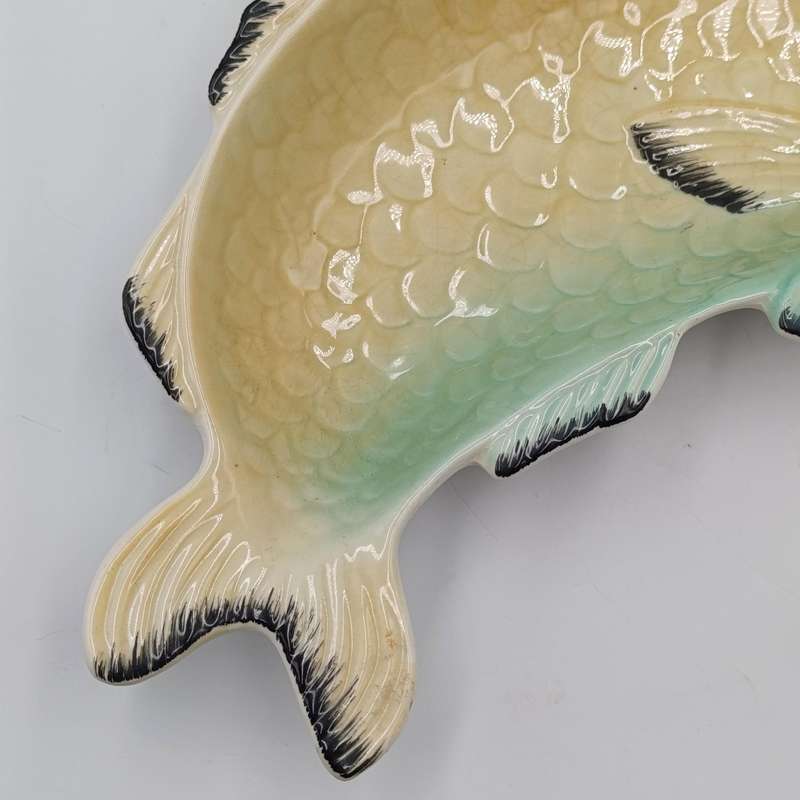 Vintage Shorter and Son porcelain fish plate with spoon
