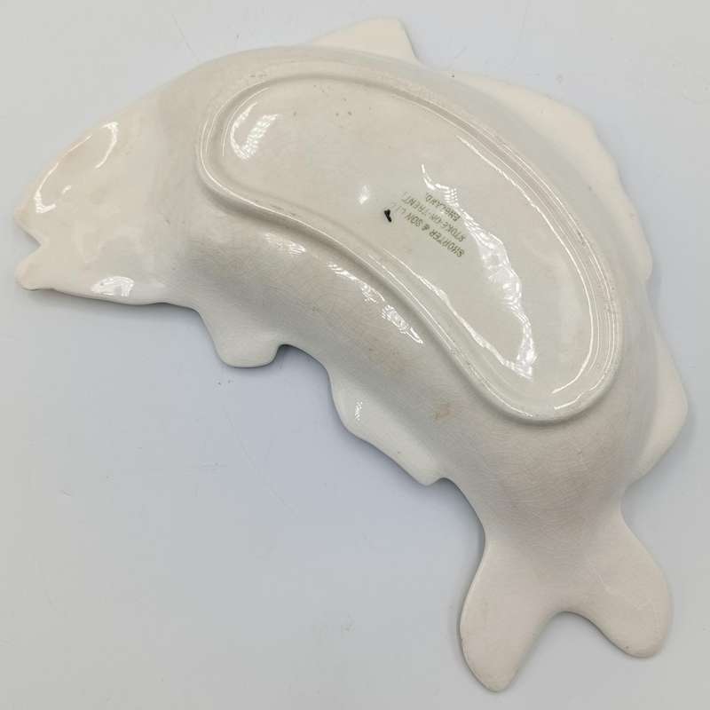 Vintage Shorter and Son porcelain fish plate with spoon