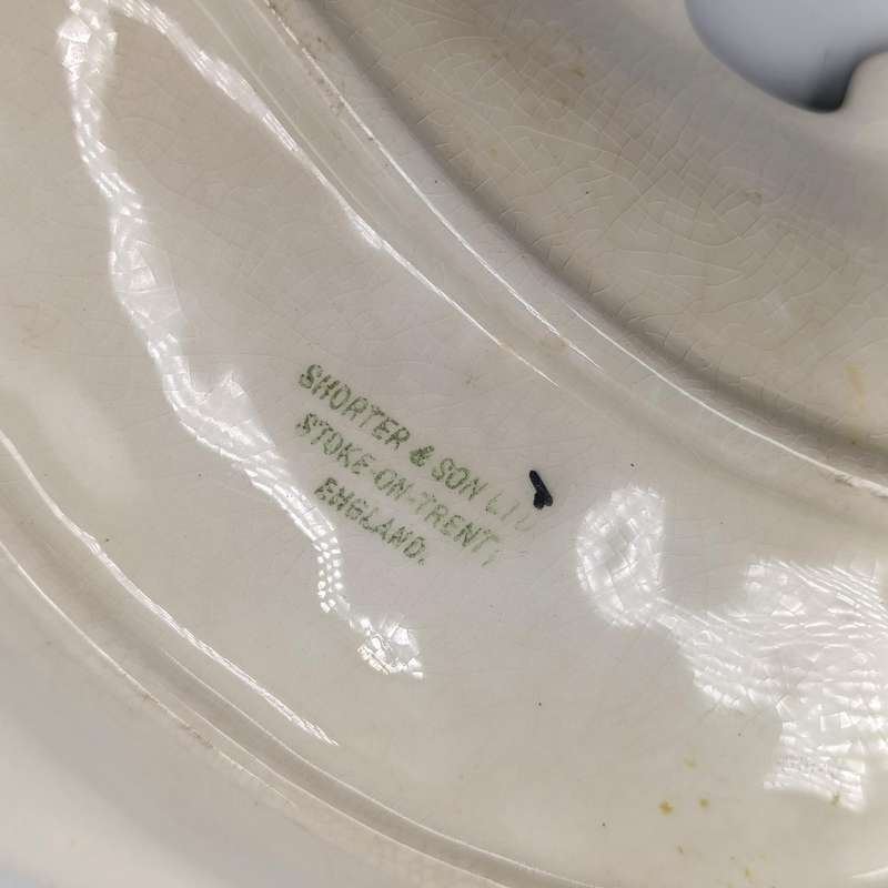 Vintage Shorter and Son porcelain fish plate with spoon