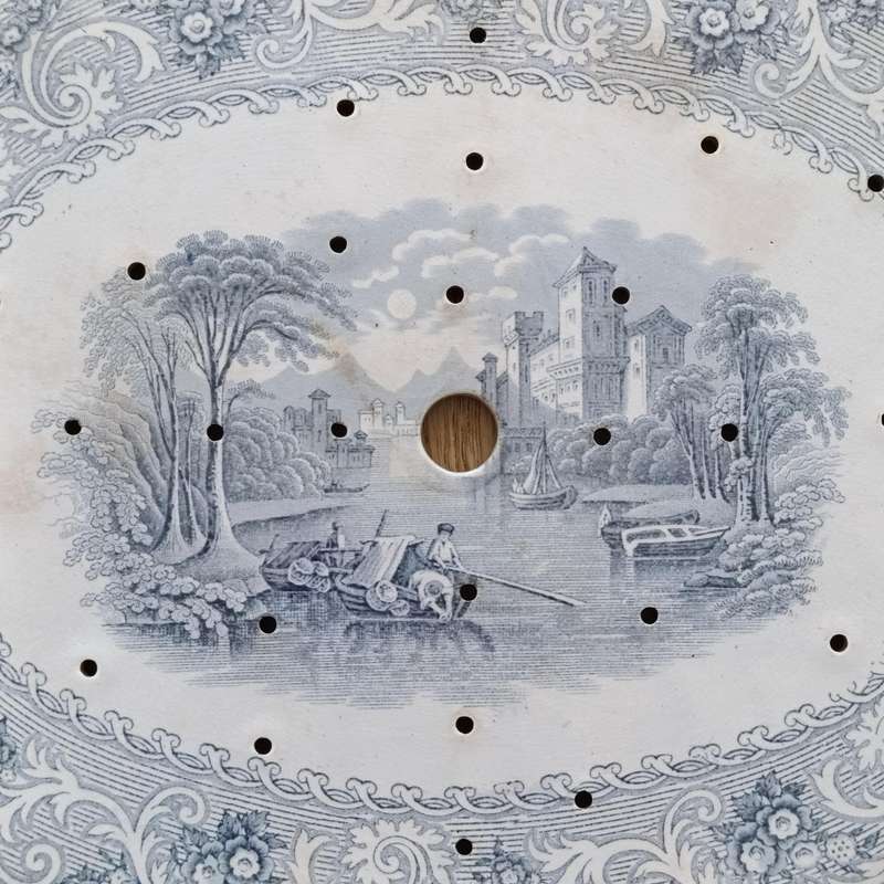 Antique  TI and J Emberton Rhine porcelain meat platter with drip tray - Circa 1870