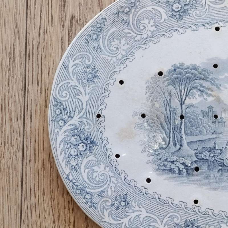Antique  TI and J Emberton Rhine porcelain meat platter with drip tray - Circa 1870