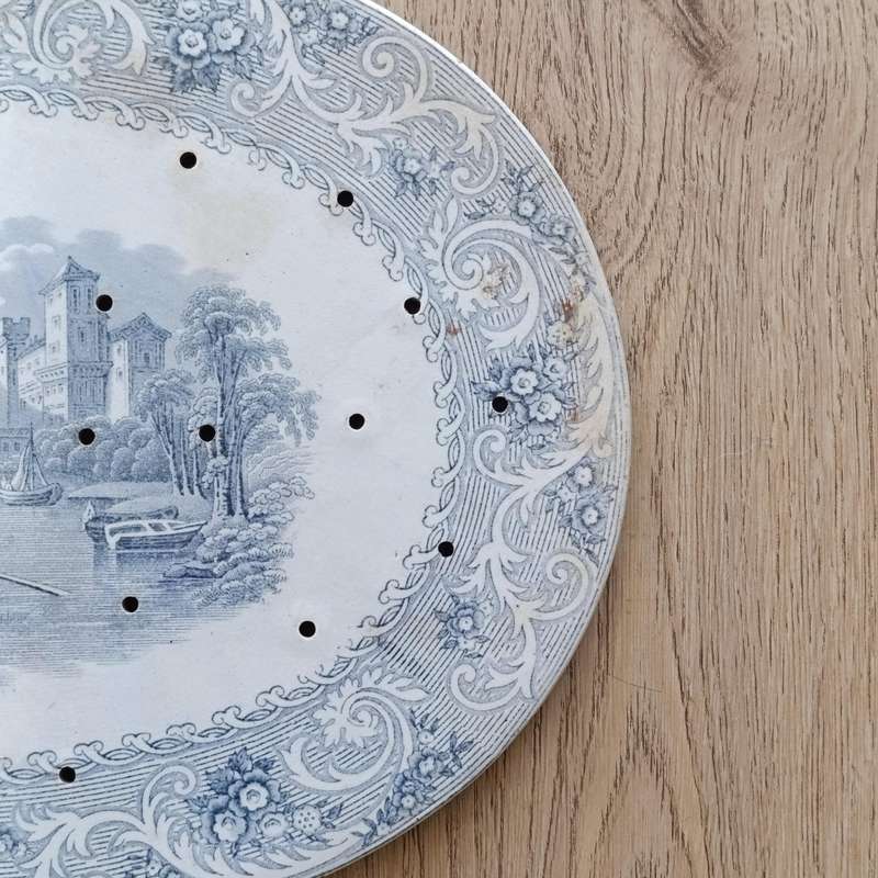 Antique  TI and J Emberton Rhine porcelain meat platter with drip tray - Circa 1870