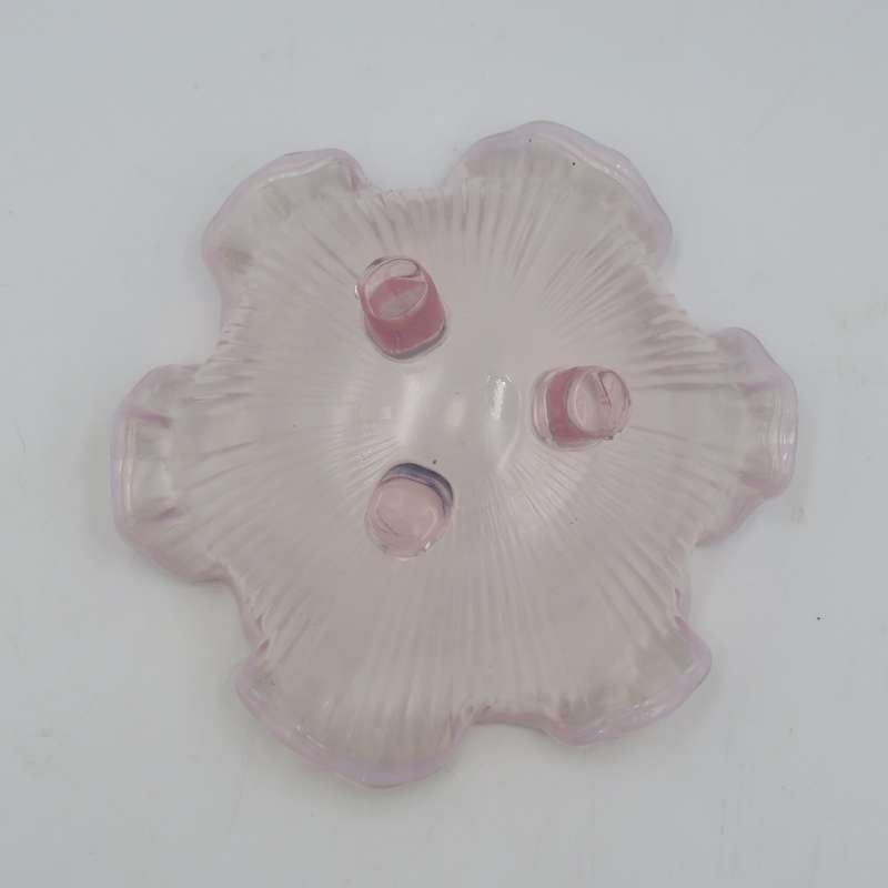 Vintage Pink glass ruffled rim bowl