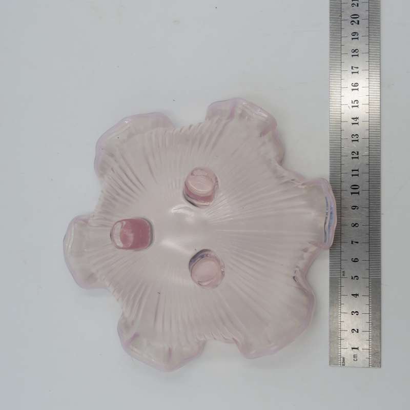 Vintage Pink glass ruffled rim bowl