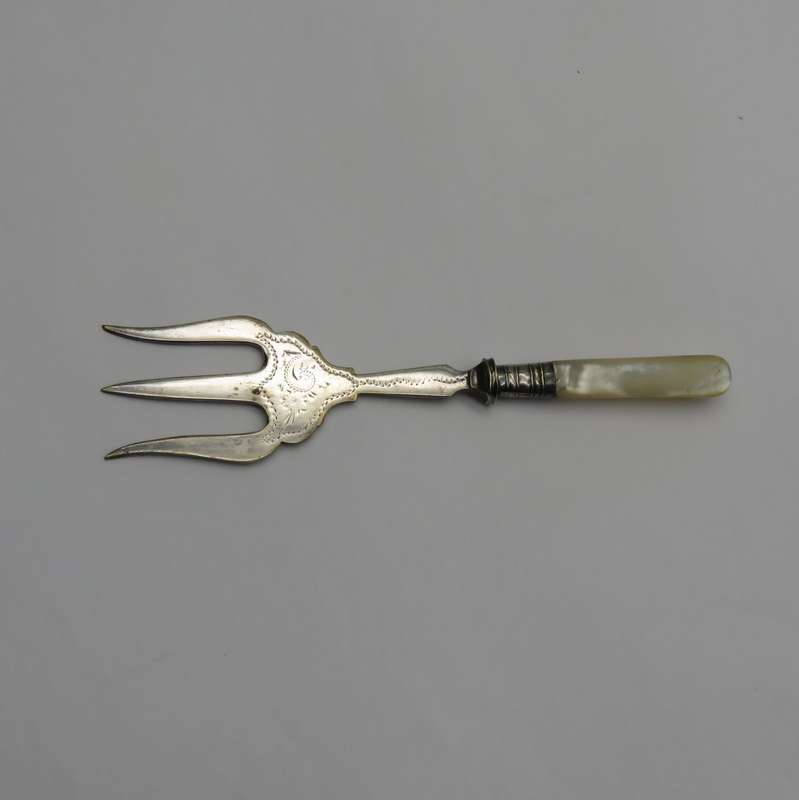 Vintage Silver-plated Cold meats serving fork - In original box