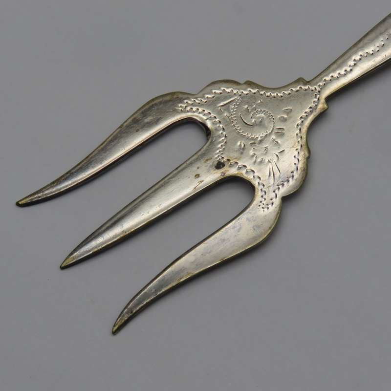 Vintage Silver-plated Cold meats serving fork - In original box